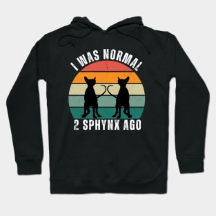 I was normal 2 sphynx ago retro sunset design Hoodie